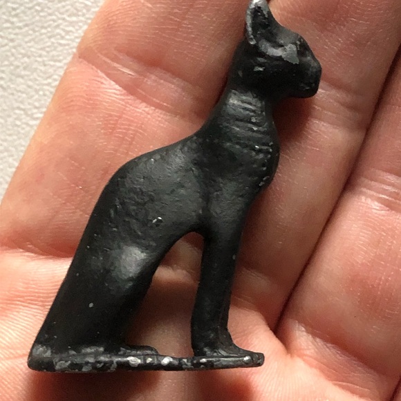 black metal cat Egyptian God Protection Home Bastet Miniature Statue Egypt - Picture 7 of 11